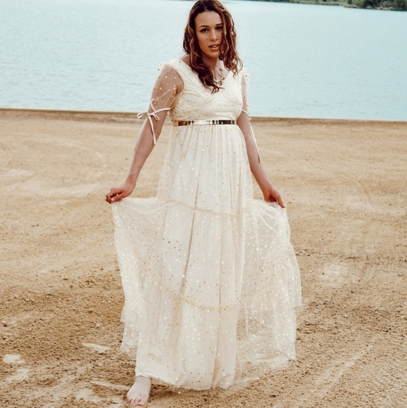 NWT Beach Sheer Fall Maxi Dress S:Small-Mefium - Picture 7 of 8